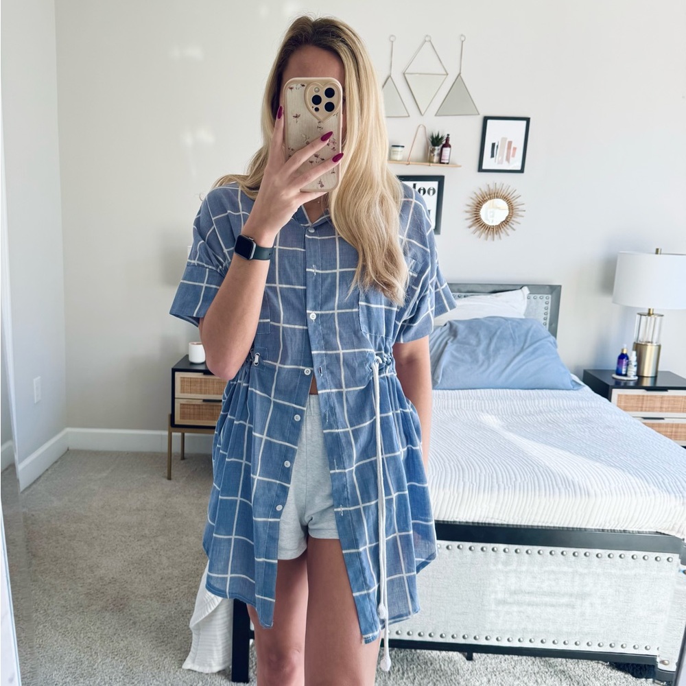 NU New York Blue Button Up Flannel